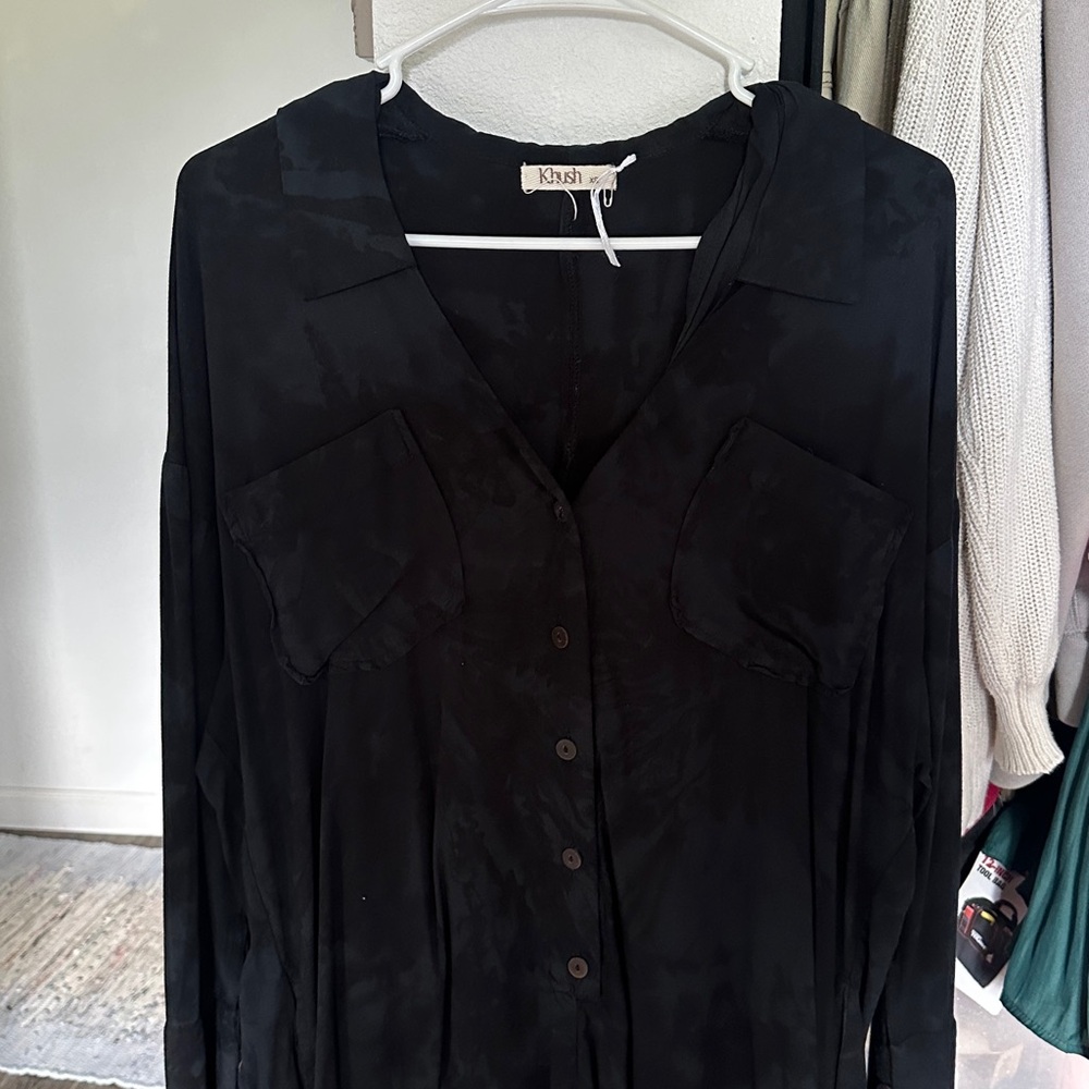 Black Button-Up Romper